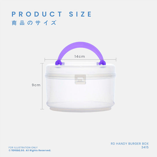 Burger Handy Box (3415) - Portable Fast Food Container for Burgers, Sandwiches & Snacks - Ideal for Picnics, Parties & Food Trucks