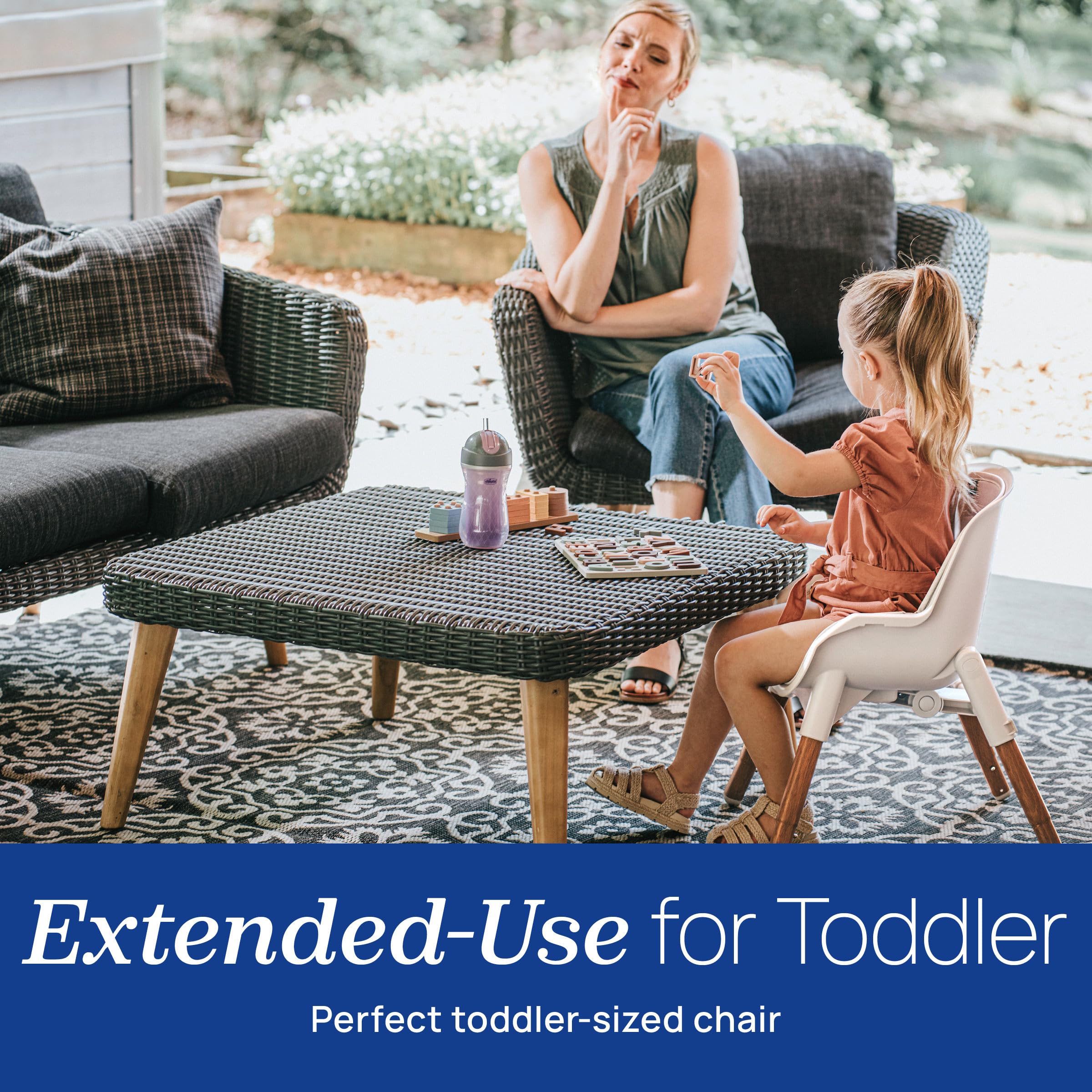 Chicco Zest™ LE 4-in-1 Folding High Chair - Convertible Baby Feeding Chair, Toddler Seat & Youth Stool | Easy to Clean, Space-Saving Design | Perfect for Dining, Kitchen & Travel (Crema/White)
