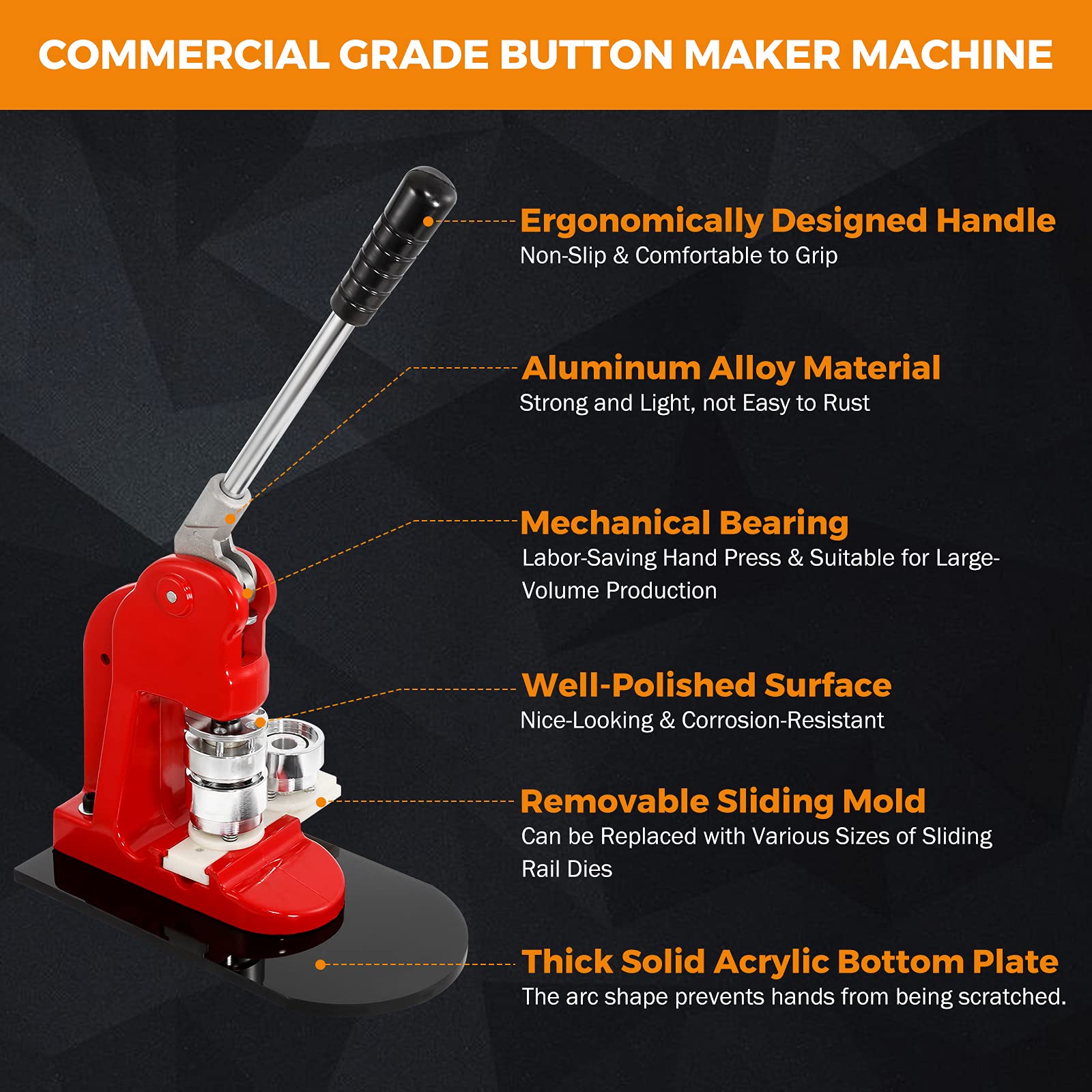 BEAMNOVA DIY Button Maker Machine Kit - 32mm (1.26 Inch) Round Pin Badge Press with 1000 Blanks & Supplies for Crafts, Events, School Projects & Custom Merchandise