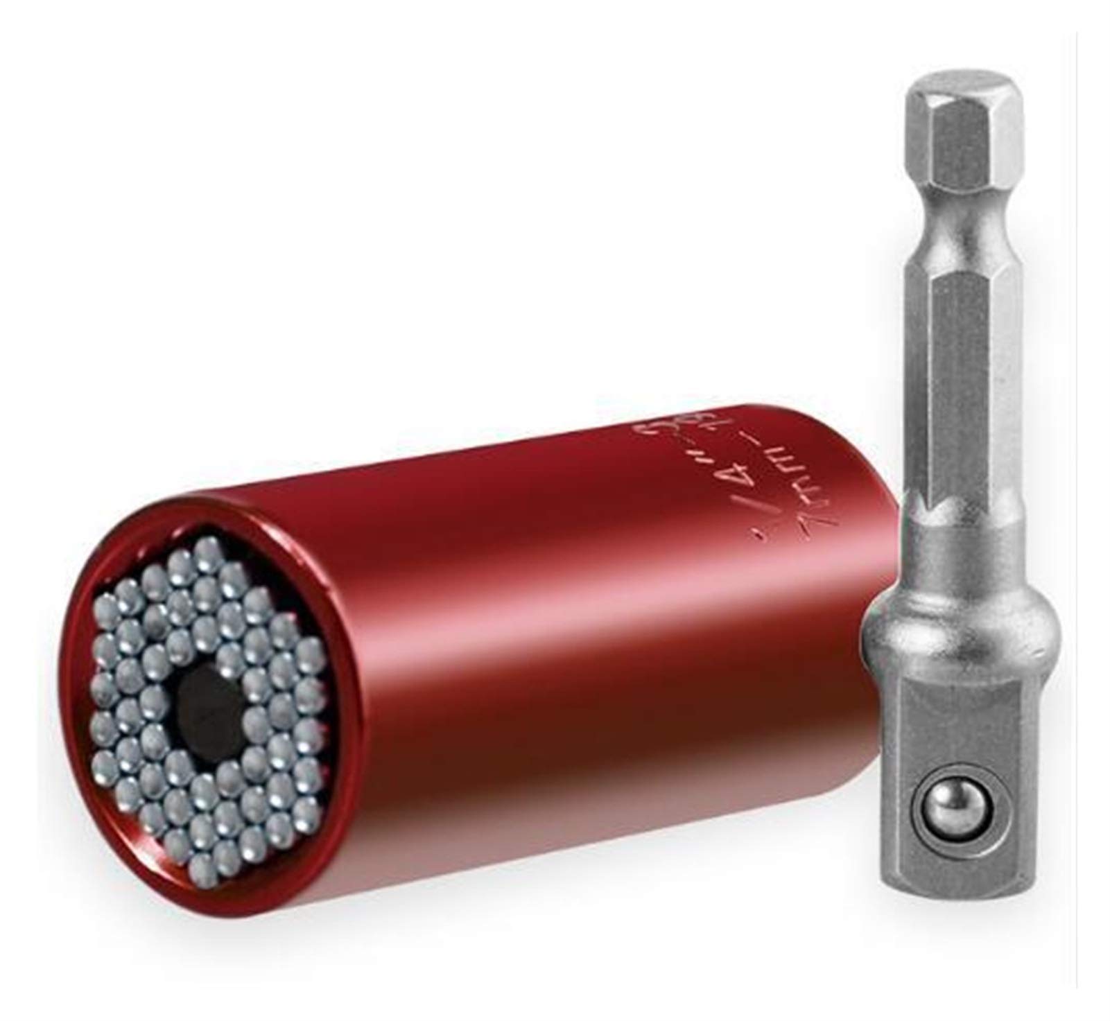 Universal Torque Wrench Set - Flexible Head Gear Wrench with 7-19mm Socket Sleeve, Power Drill Ratchet Bushing & Magic Grip Spanner Key - Multi-Purpose Hand Tool (Red) - Perfect for Automotive Repairs, DIY Projects & Mechanical Maintenance