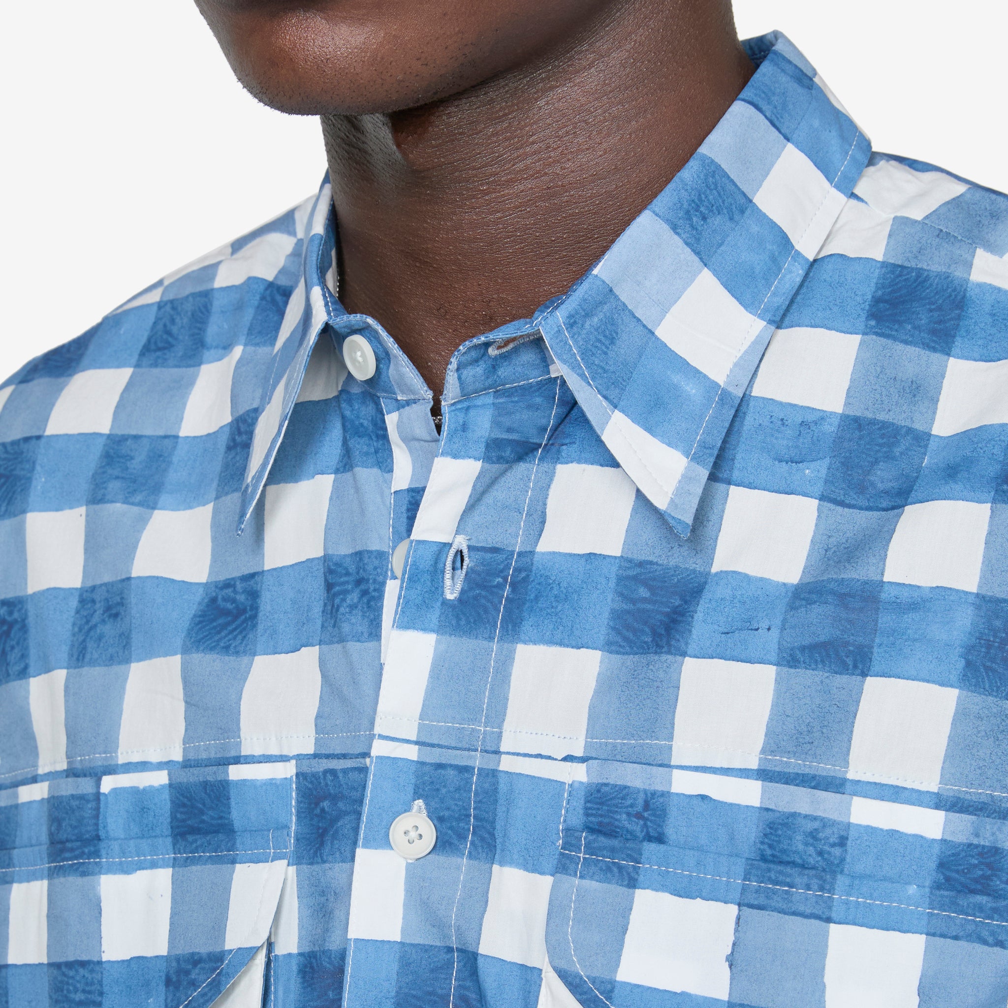 Stylish Conch Print Shirt - Trendy Chunky Gingham Button-Up for Men & Women | Perfect for Beach Vacations, Summer Outings & Casual Wear