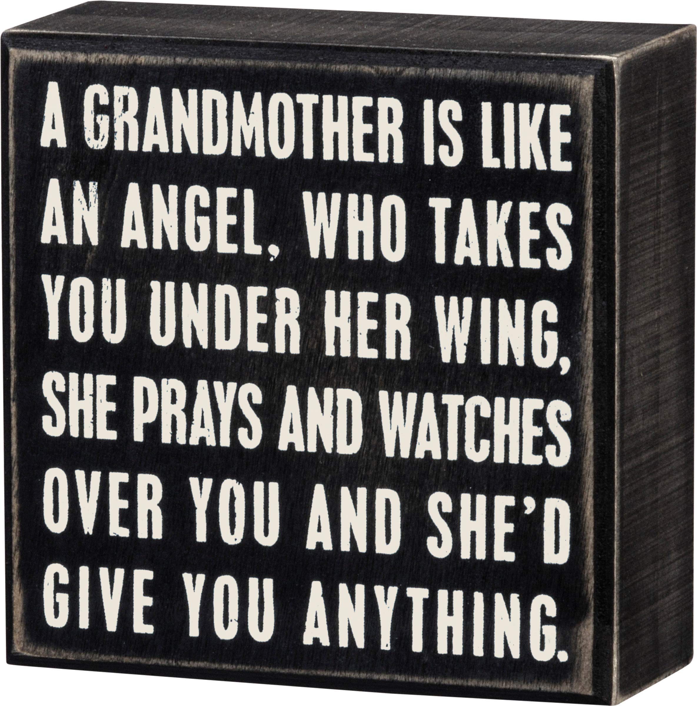 Primitives by Kathy Classic Box Sign - 'A Grandmother's Love' Rustic Wooden Home Decor for Farmhouse, Country Living & Gift Ideas | Perfect for Grandparent's Day, Mother's Day & Nursery Wall Art