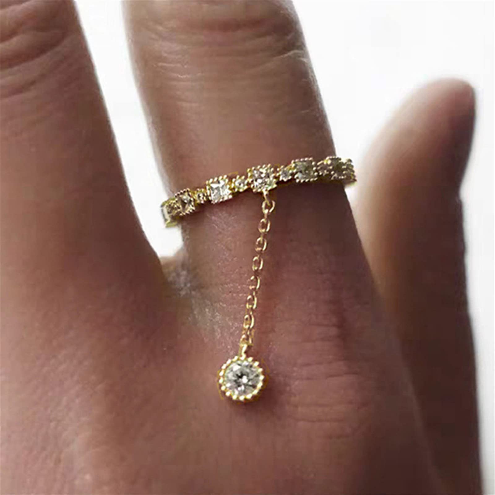 Elegant Round Cut Zircon Engagement Rings for Women - 14K Gold Wedding Band, Promise Ring & Anniversary Jewelry Gift for Her | Perfect for Proposals, Weddings, Date Nights & Special Occasions (Size 9)