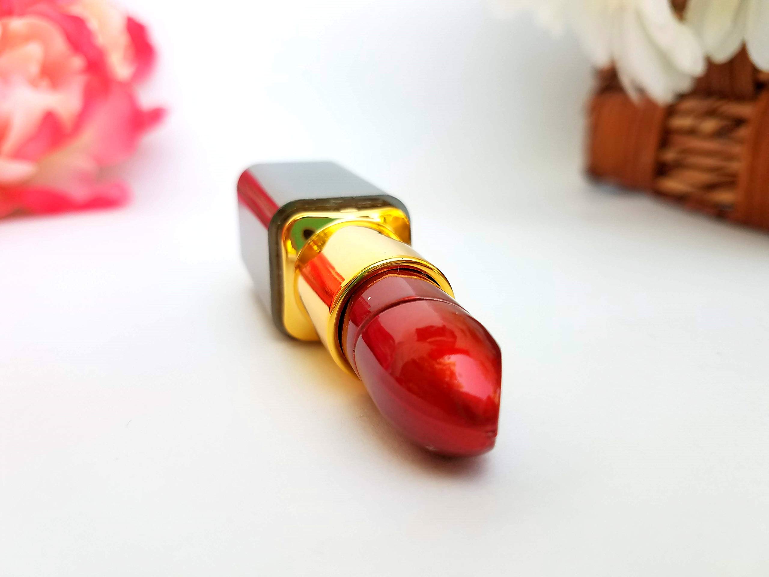 Lipstick Lighter Refillable Gold - Novelty Collectible for Women & Makeup Lovers