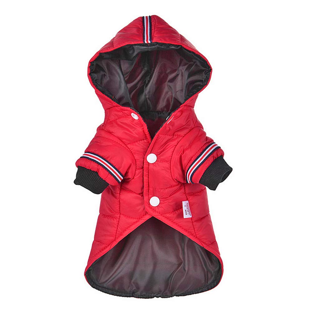 Small Dog Winter Jacket - Warm Puppy Coat for Small & Medium Dogs | XS Red | Cozy Down Jacket for Cold Weather - Perfect for Outdoor Walks & Indoor Comfort