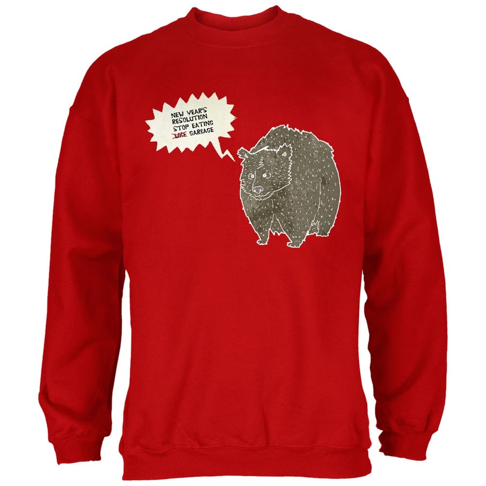 Stop Eating Garbage Red Adult Sweatshirt - Funny Motivational Hoodie for Men & Women - Perfect for Gym, Workouts & New Year's Resolutions