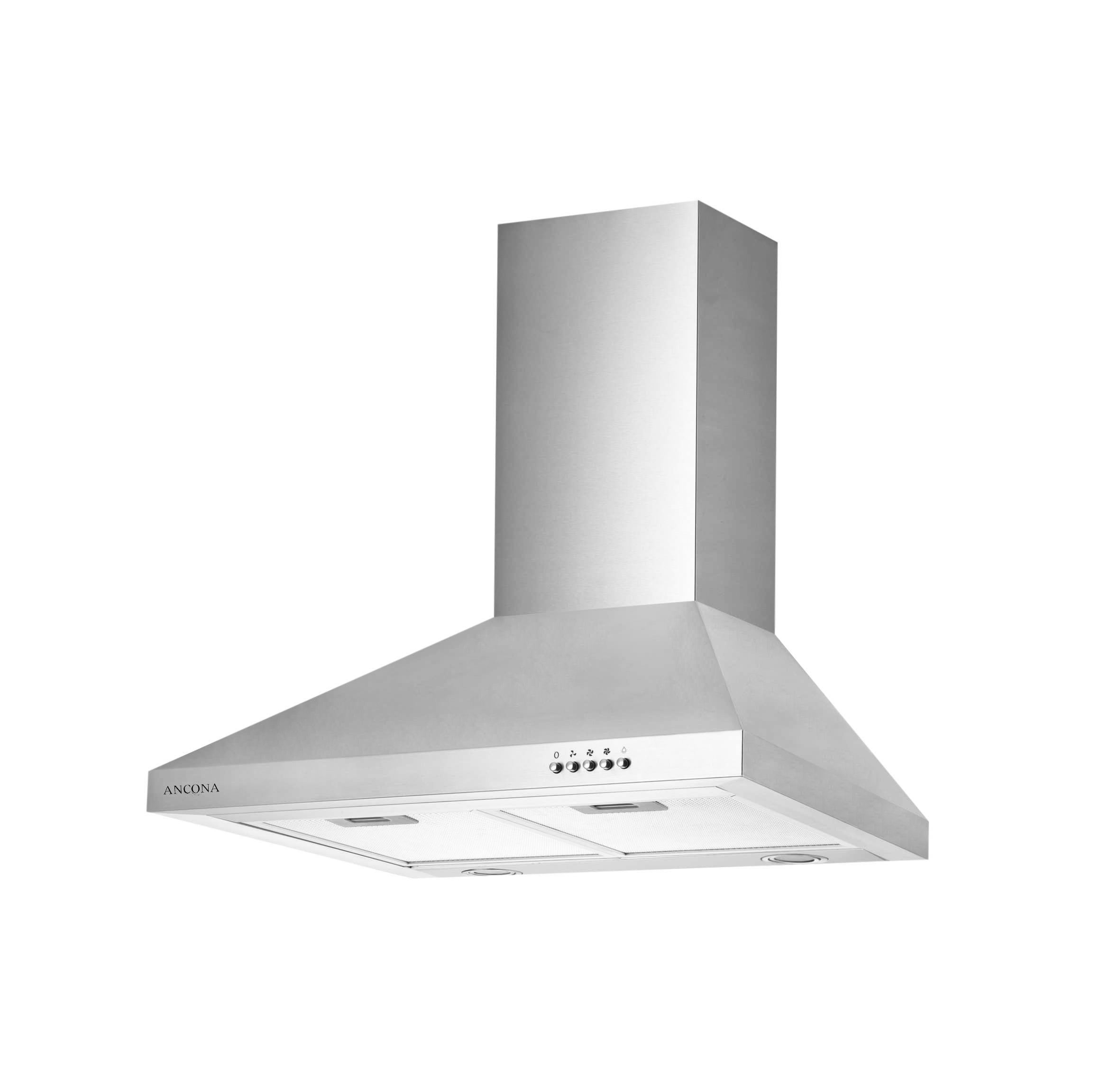 WPD430 30-Inch Stainless Steel Wall Mounted Pyramid Range Hood - Powerful Kitchen Ventilation for Smoke & Odor Removal - Perfect for Modern Home Cooking & Grilling