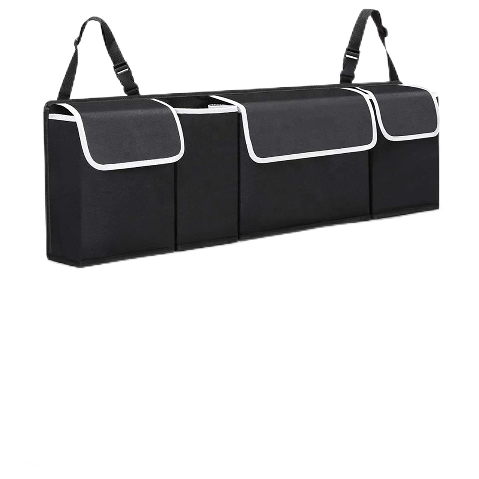 Best Car Trunk Organizer for SUV & Sedan - 4-Pocket Hanging Storage Bag with Collapsible Design | Space-Saving Car Interior Accessories for Women & Men | Perfect for Road Trips, Grocery Shopping & Daily Commute