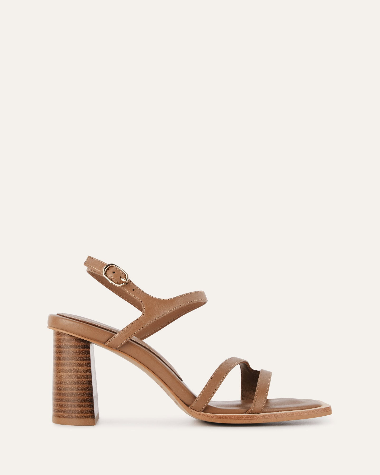 Casey Women's Tan Leather High Heel Sandals - Comfortable & Stylish for Weddings, Parties & Summer Outfits