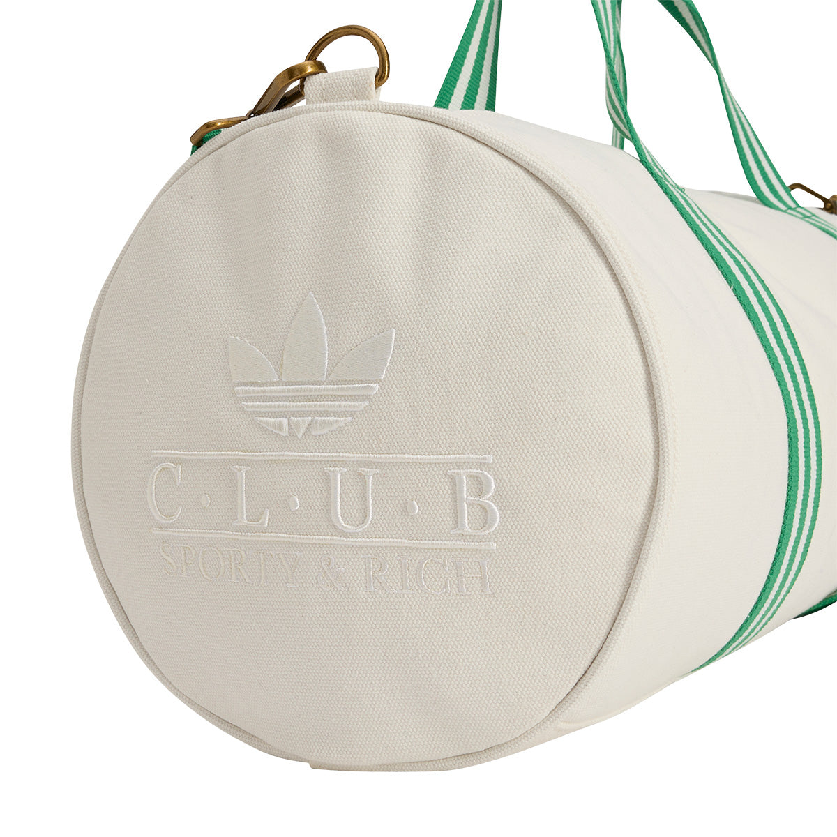 Sporty & Rich Canvas Tote Bag - Off White & Green Color - Perfect for Gym, Beach & Casual Outings