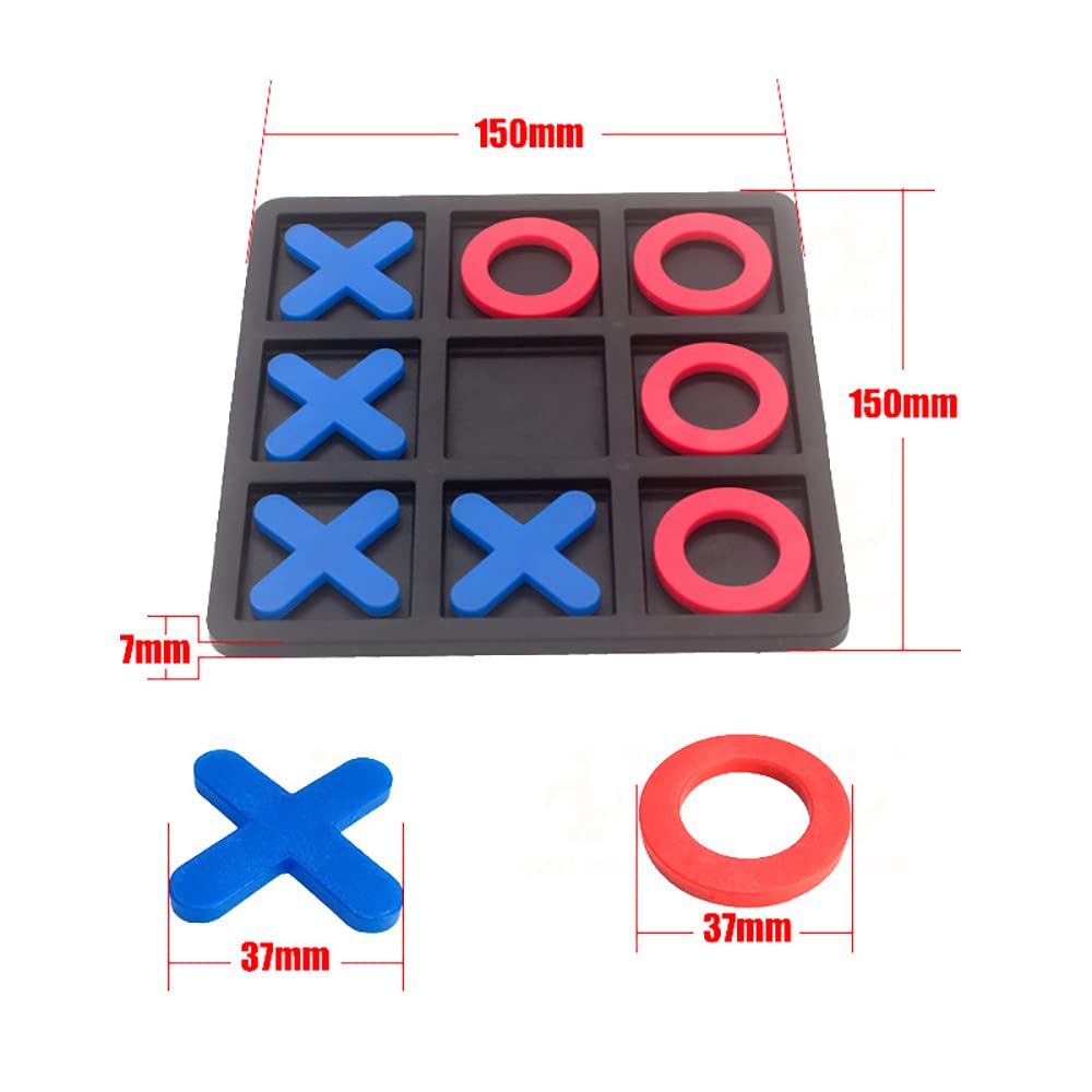 Classic Tic Tac Toe Board Game - 15x15cm Plastic Family Game for Kids & Adults | Perfect for Indoor Fun, Travel & Family Game Nights