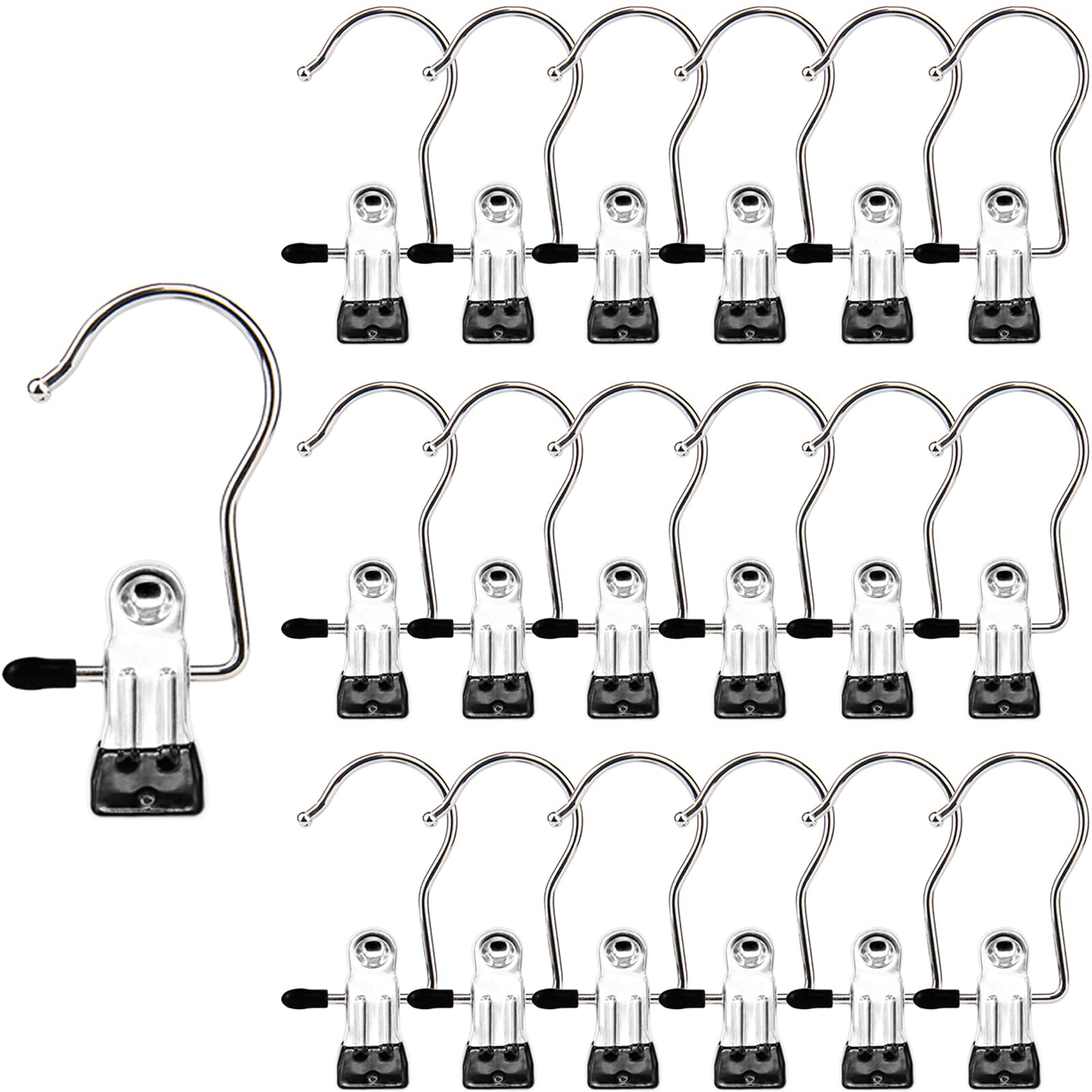 Heavy Duty Laundry Hooks & Clips - 40 Pack Multipurpose Clothes Pins for Hanging Clothes, Socks, Towels, Pants & Handbags | Closet Organizer, Travel Essentials & Home Storage Solution