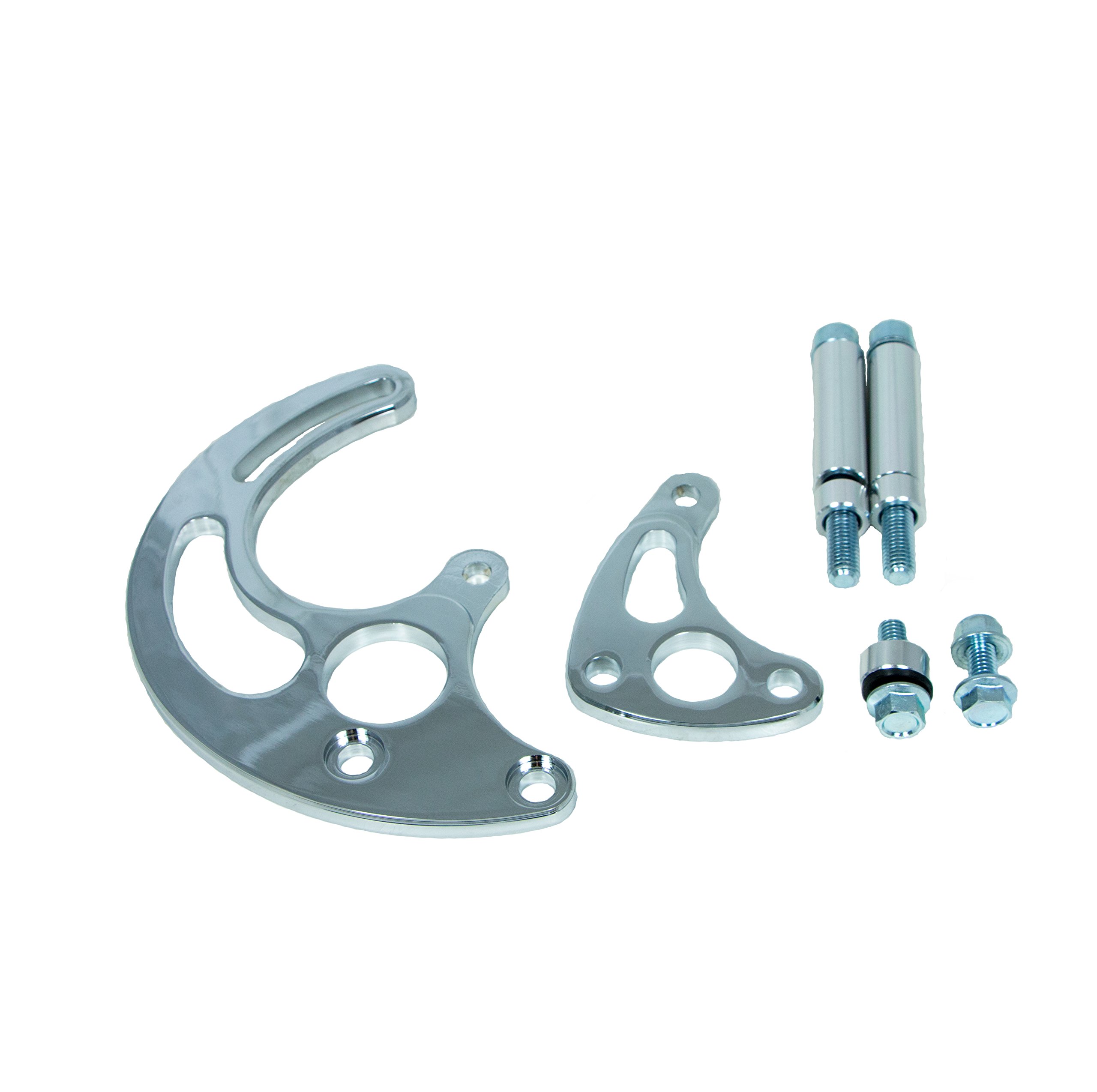 TSP Chrome Aluminum Saginaw P Series Power Steering Pump Bracket for Chevy Big Block Long Water Pump - JM9115C | Compatible with Chevy Trucks & Muscle Cars | Perfect for Engine Upgrades & Restoration Projects