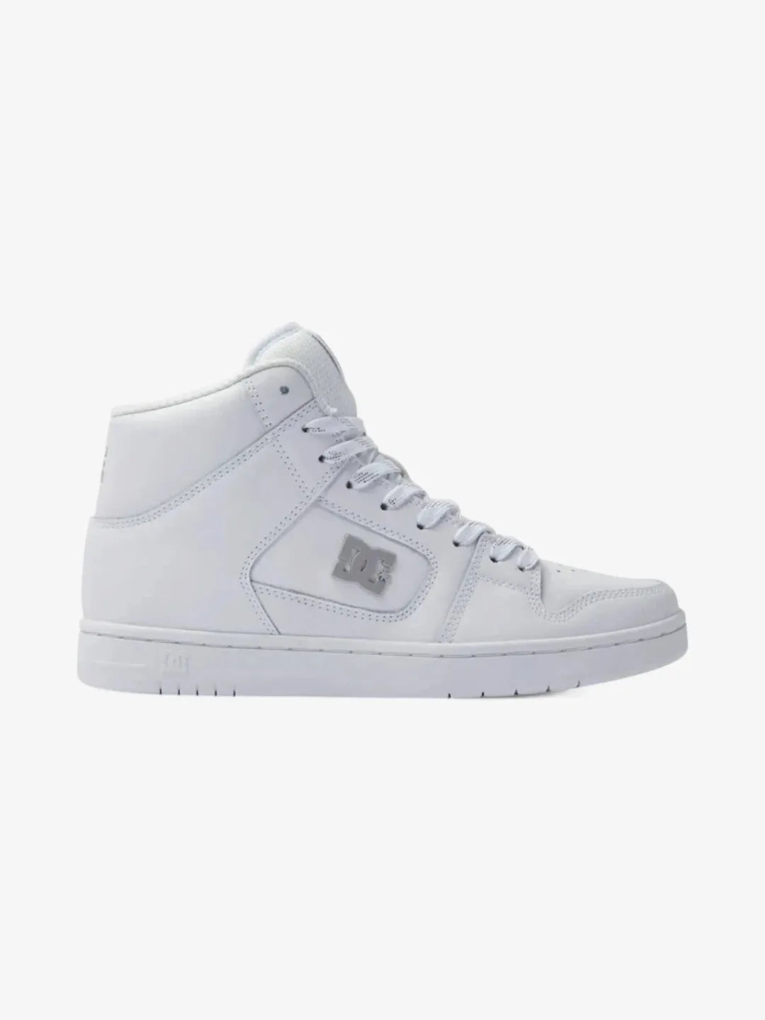 DC Women's Manteca 4 Mid Skate Shoes in White/Silver - Perfect for Skateboarding & Casual Streetwear Fashion