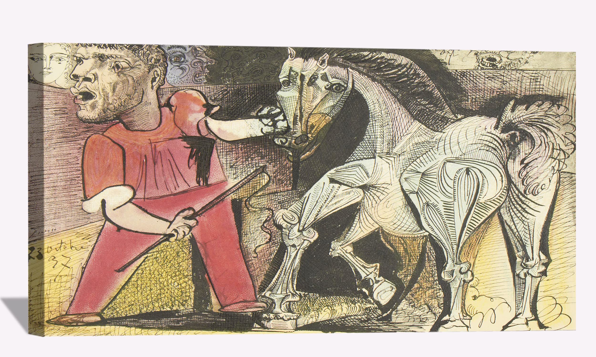 Picasso Canvas Art - 'Horse Circus' by Pablo Picasso - Framed Wall Painting for Home & Office Decor - Ready to Hang - Perfect for Bedroom, Living Room & Office Spaces