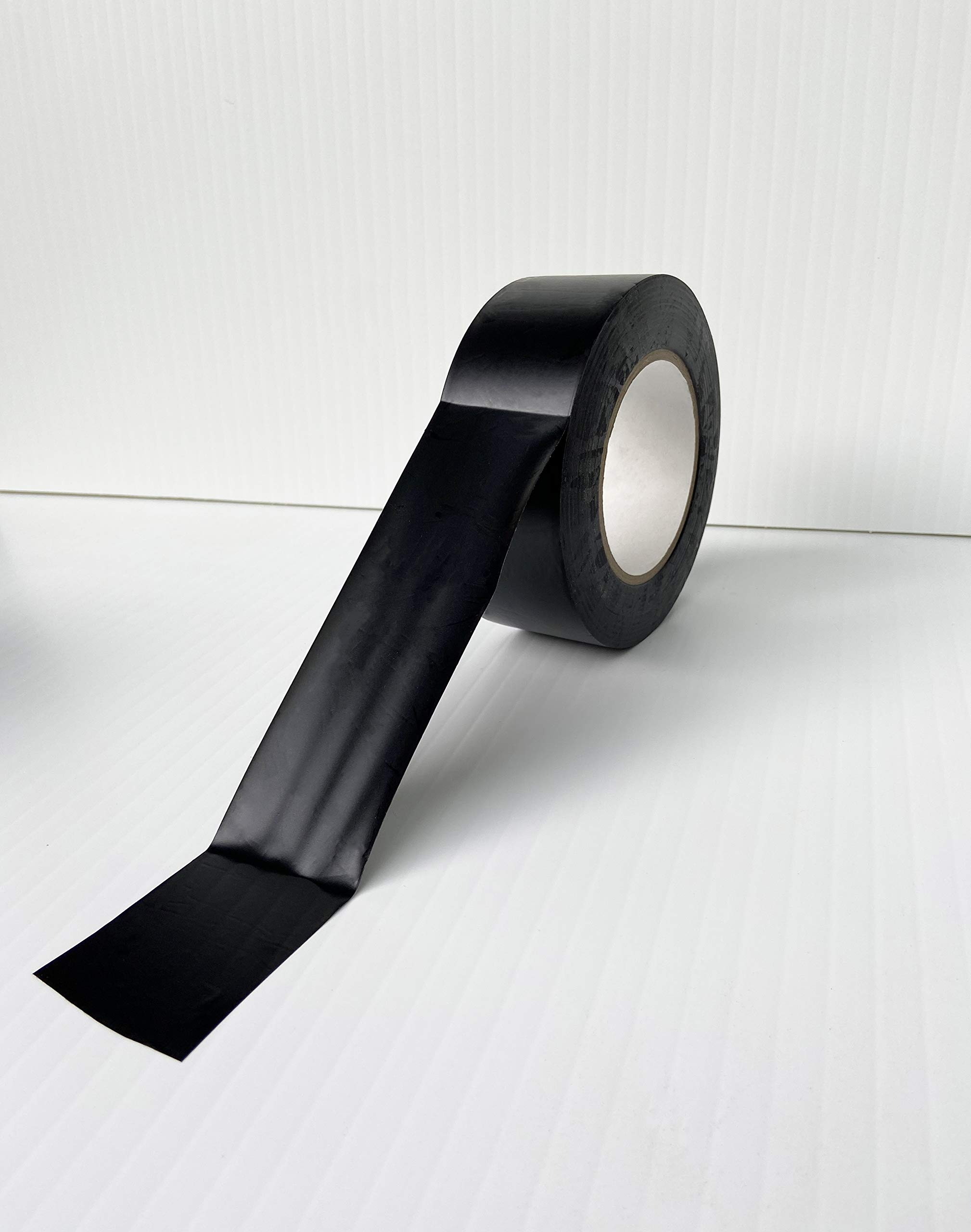 PVC Vinyl Tape 6 Mil - Matte Surface Floor Marking Tape for 5S Safety & Visual Communication - Black (24 Rolls) - Ideal for Warehouse, Factory, and Industrial Floor Safety Markings