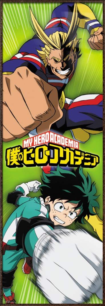 My Hero Academia Anime Framed Poster - Deku & Allmight Manga Art Print (21x62 Inch) - Perfect for Bedroom, Game Room & Anime Fan Gifts