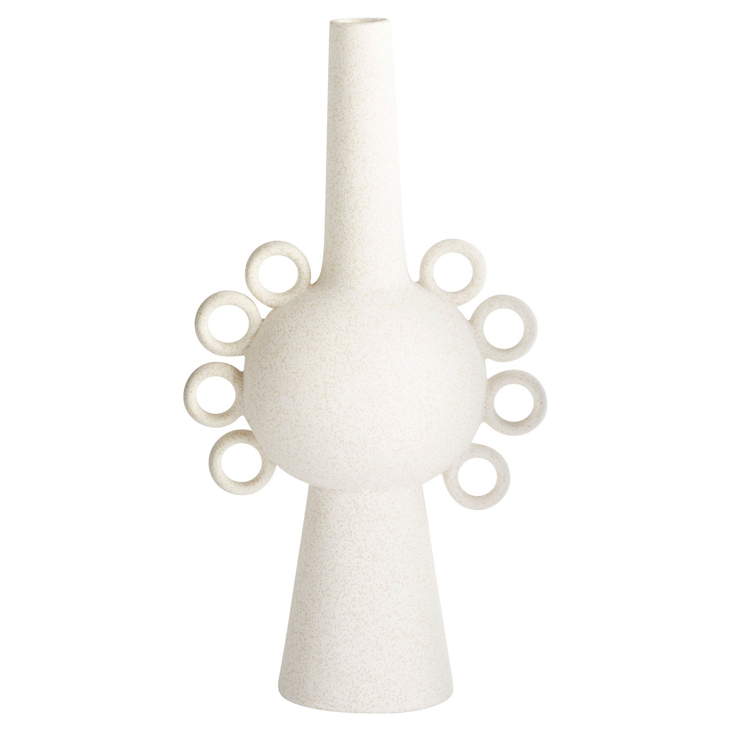 Cyan Design 11205 Ringlets Vase - Small White Ceramic Vase for Home Decor, Wedding Centerpiece, Floral Arrangement & Tabletop Display