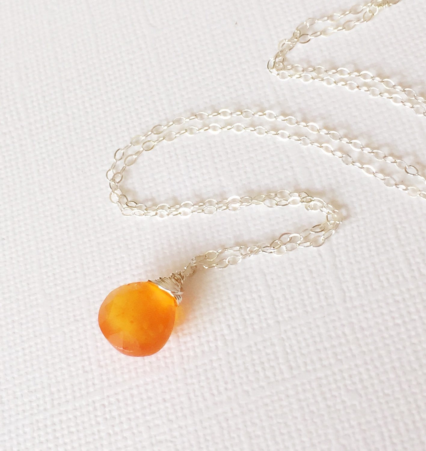 Kaipo Carnelian Beaded Necklace for Women - Natural Gemstone Jewelry Gift for Birthday, Anniversary & Everyday Wear (N101)