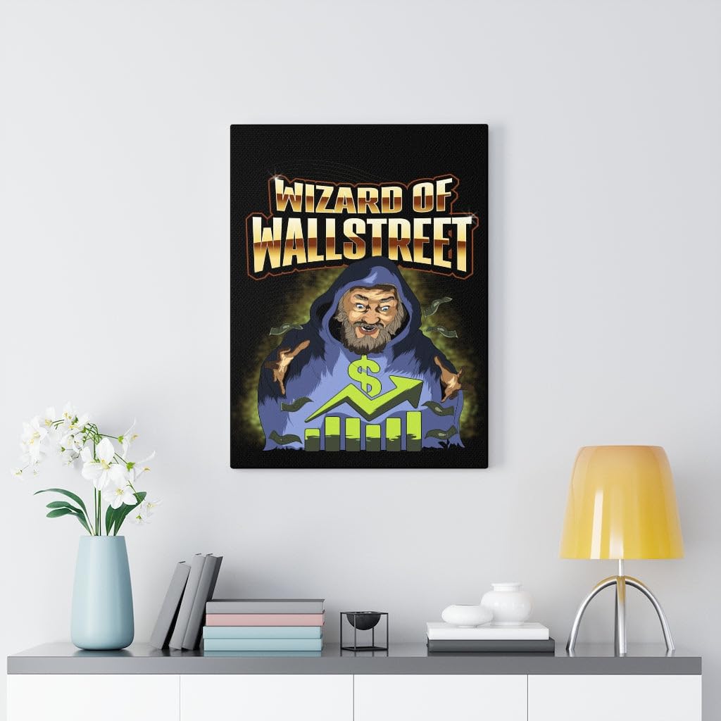 Wizard of Wall Street Canvas Print - Money Motivation Wall Art Decor for Office & Home - Stock Market Art Gift for Investors & Finance Lovers