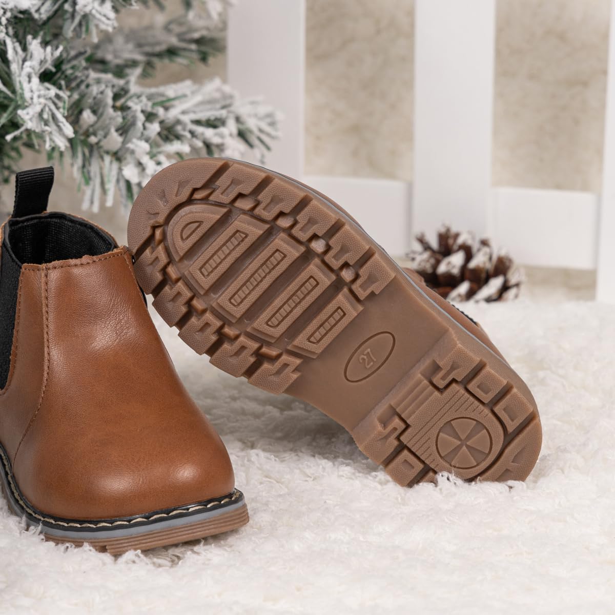 **Miamooi Toddler Girls & Boys Waterproof Leather Combat Ankle Boots - Comfortable Chelsea Fall Booties for Outdoor Play, School & Daily Wear (Toddler/Little Kid)**    *Perfect for rainy days, playground adventures, and stylish everyday outfits!*