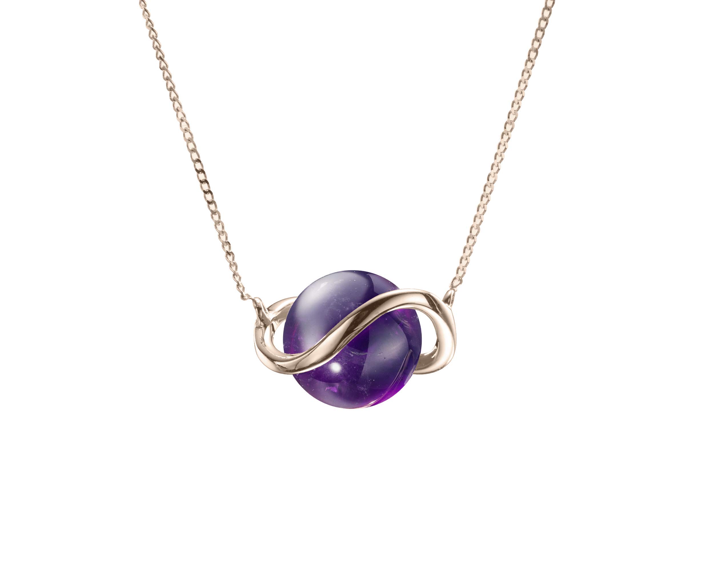 Handmade 14K Yellow Gold Amethyst Necklace - February Birthstone Pendant, Purple Gemstone Jewelry for Women | Perfect for Valentine's Day Gifts, Anniversary Presents & Everyday Elegance