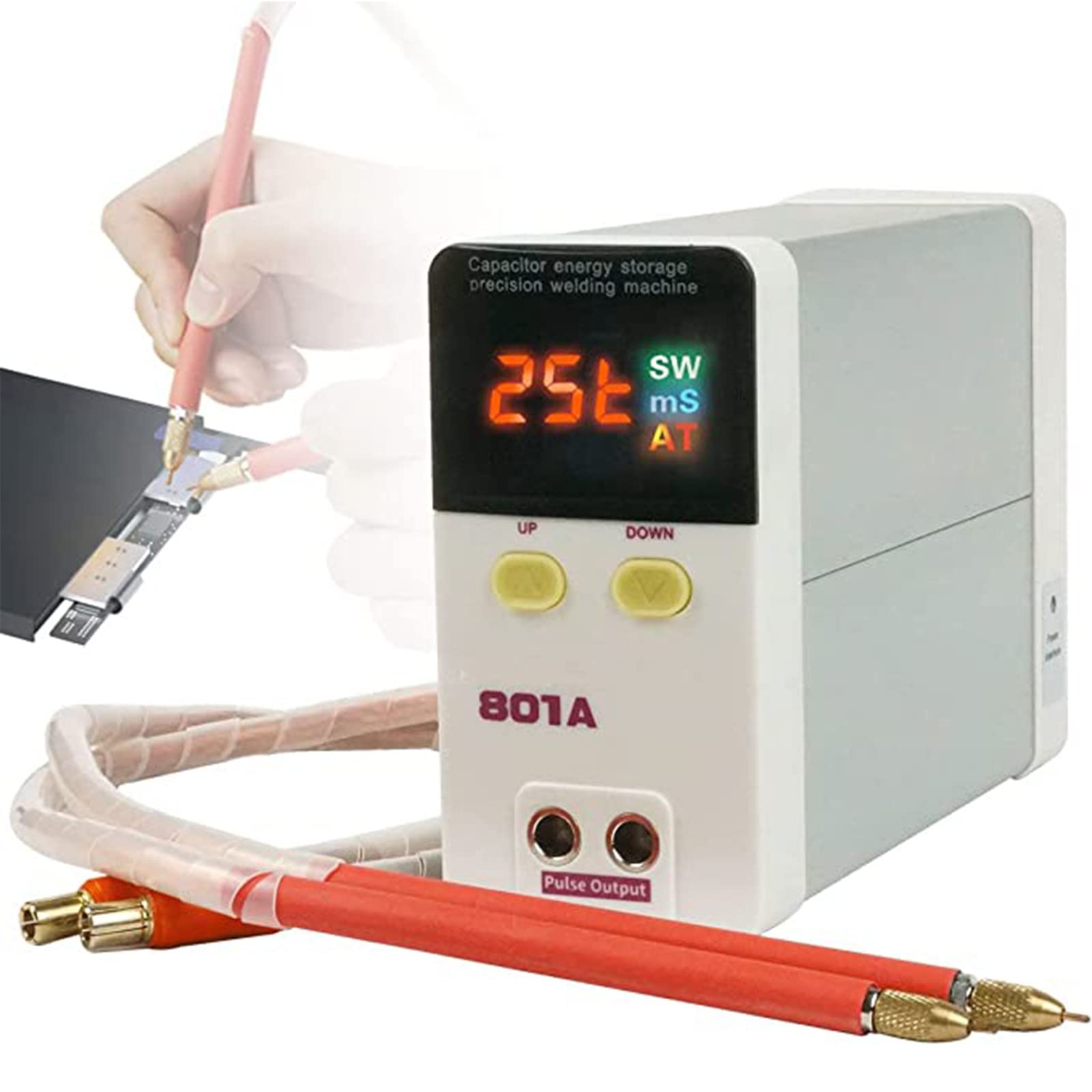 High Power 11.6kW Solid Battery Spot Welder - 70A Pulse Welder with Storage Capacitors for 18650 & 14500 Lithium Battery Packs | DIY Battery Repair, E-Bike & Power Tool Battery Making