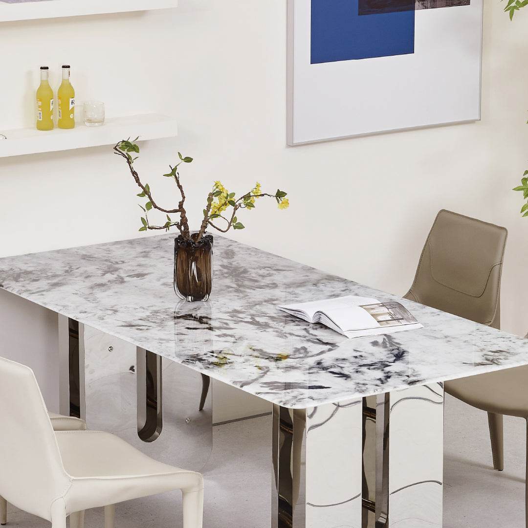 Premium Jenna Sintered Stone Dining Table - Durable & Stylish Modern Kitchen Furniture for Family Gatherings & Dinner Parties