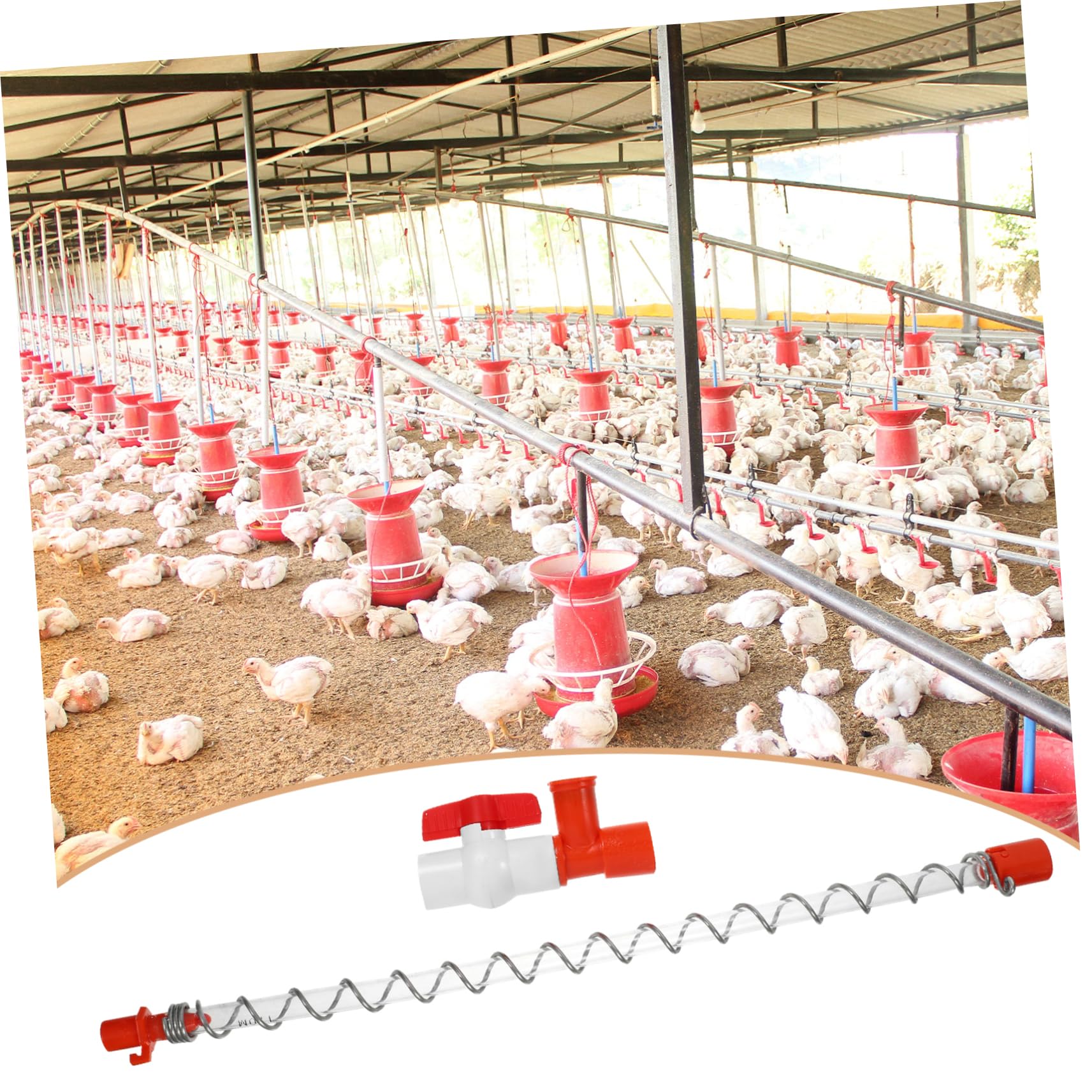 CIYODO Poultry Farm Water System: End Valve Pressure Regulator with Water Level Display & Hose for Efficient Livestock Hydration