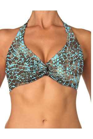 Tiger Reef 59 Underwire Twist Halter Bikini Top - Sexy Push Up Swimwear for Women, Perfect for Beach Vacation & Pool Party