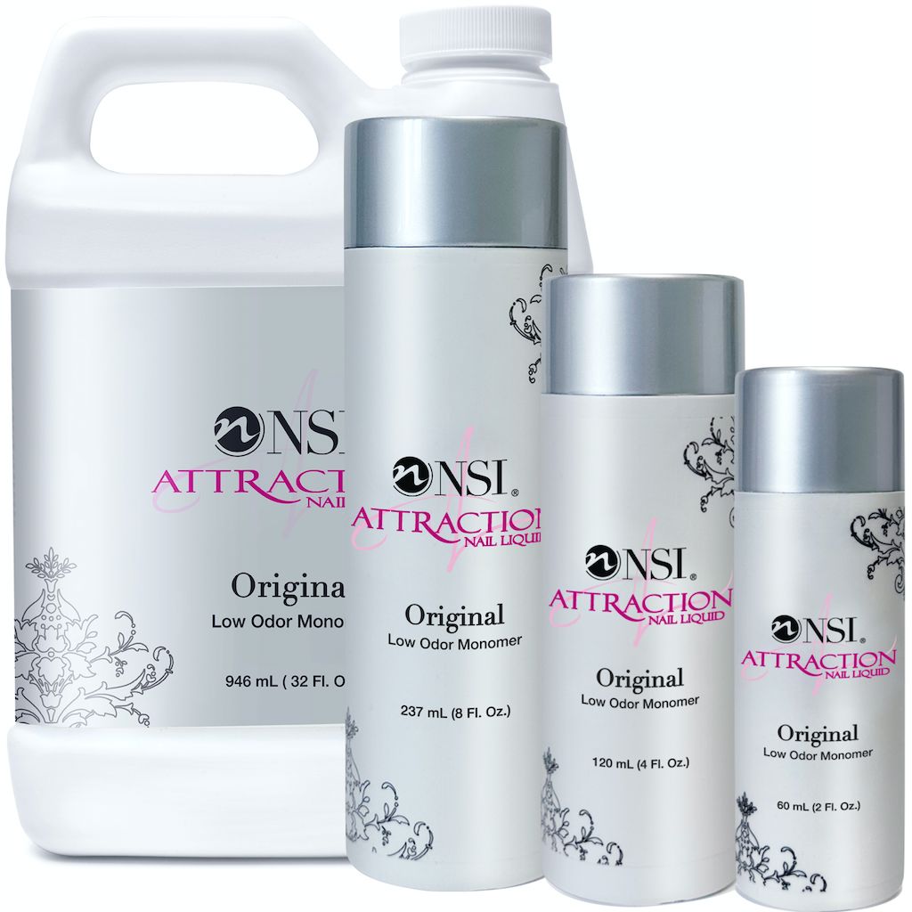 NSI ATTRACTION Professional Acrylic Nail Liquid for Strong & Durable Nail Extensions - Perfect for Salon, Home Manicures & Nail Art
