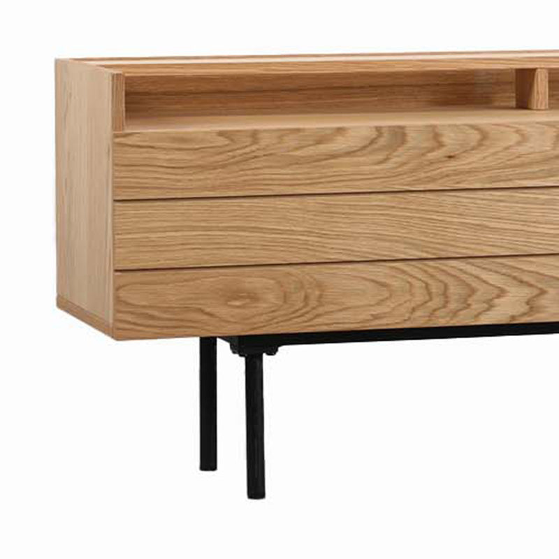 ZANE Entertainment TV Stand 160cm Natural Oak Wood Media Console - Perfect for Living Room, Bedroom & Home Theater Setup