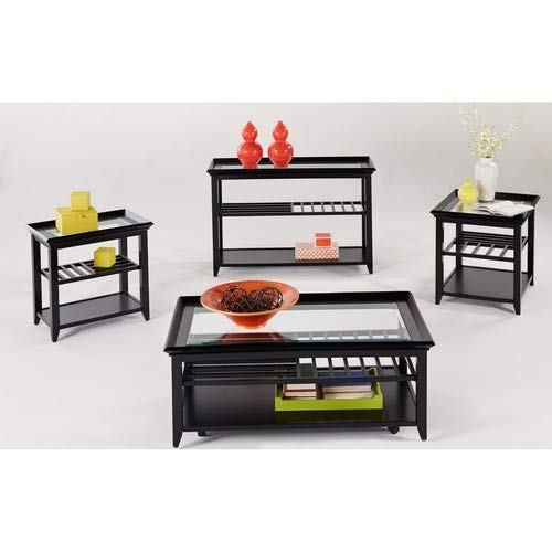 Progressive Furniture Sandpiper Castered Rectangular Cocktail Table in Black - Perfect for Living Rooms, Lounges, and Entertainment Spaces