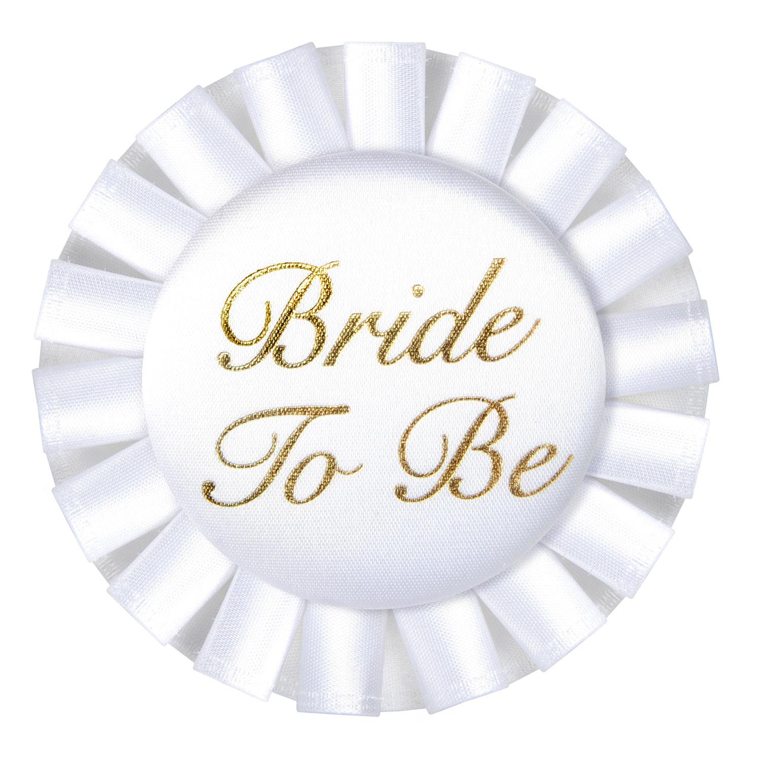 12 Pack Beistle Bride To Be Satin Buttons - White Wedding Accessories for Bridal Shower, Bachelorette Party & DIY Decorations