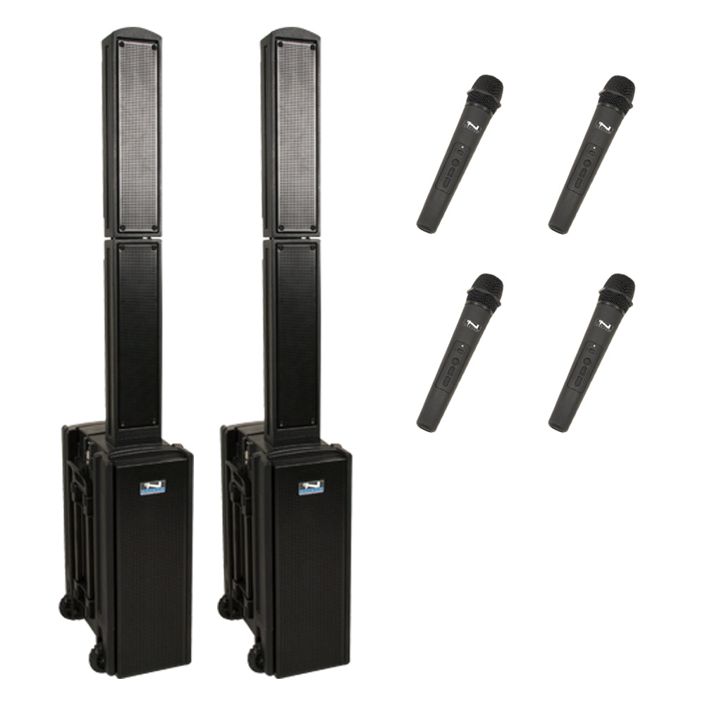 Anchor Audio Beacon Pair (XU4, RU2) - Portable Bluetooth Speakers with Anchor Air Technology & 4 Wireless Microphones - Perfect for Outdoor Events, Parties, and Professional Presentations