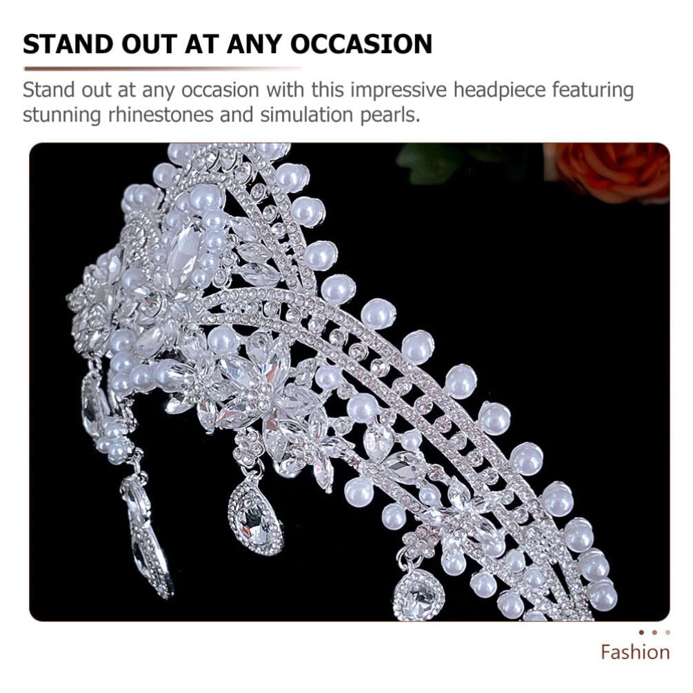 FOMIYES Pearl Rhinestone Crown - Elegant Bridal Tiara with Diamonds & Rhinestones for Bride, Queen, Wedding, Prom | Perfect for Weddings, Pageants, Proms, and Special Occasions