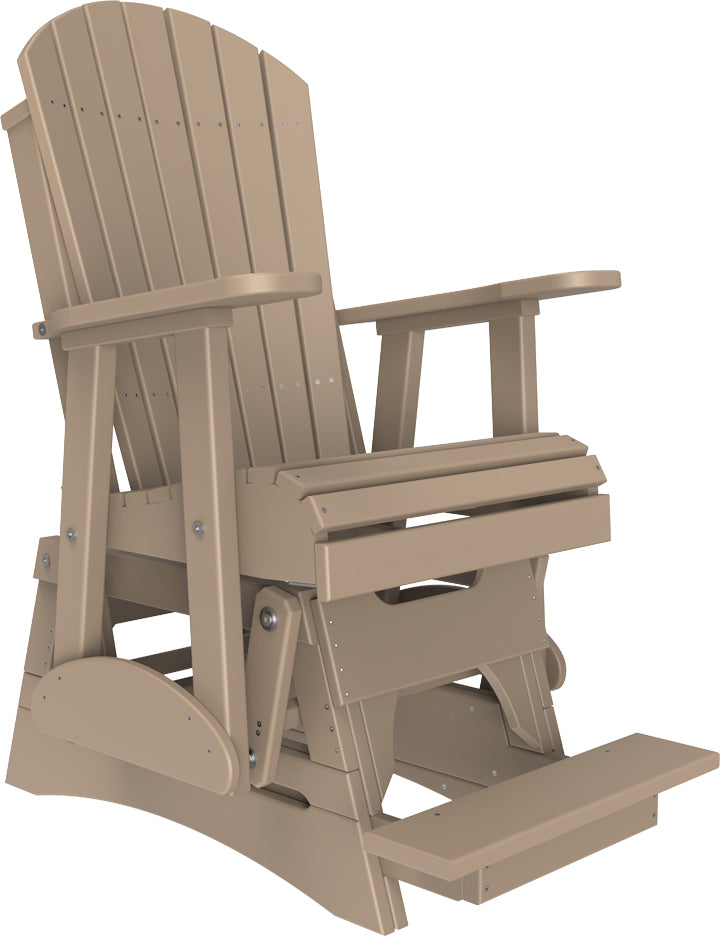 LuxCraft 2-Foot Adirondack Balcony Glider Chair - Outdoor Patio Rocking Chair for Small Spaces, Porch, Deck & Garden Relaxation