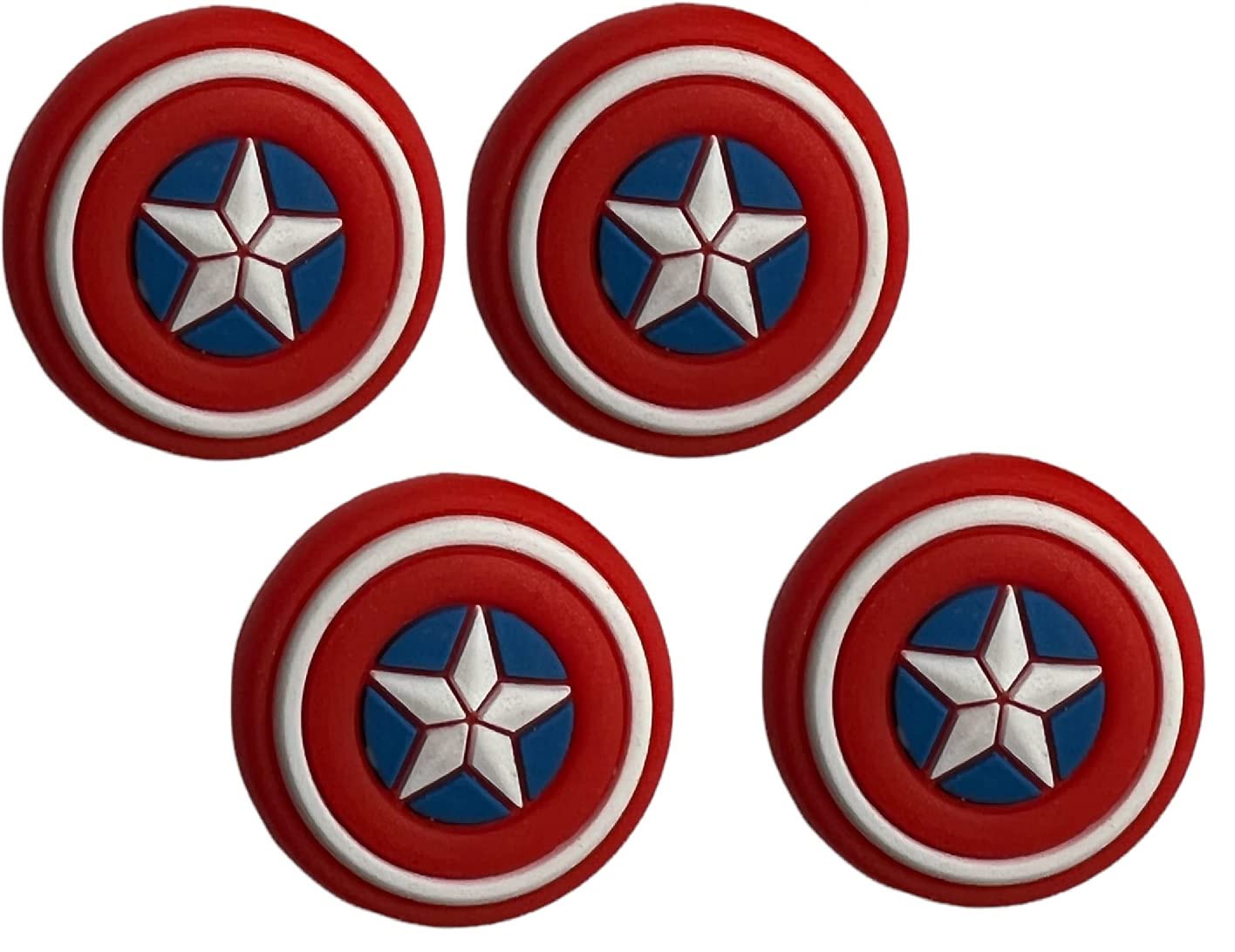 Premium Silicone Thumb Grip Caps for PS5/PS4/PS3/Xbox One/Xbox Series X|S/Nintendo Switch Pro Controllers - Captain America Design - 2-Pack - Enhance Gaming Comfort & Grip for Long Play Sessions