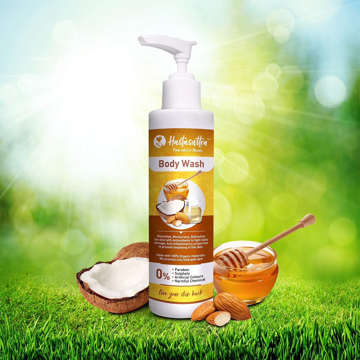 Hastasuttra Natural Body Wash - Anti-Aging & Nourishing Cleanser for Glowing Skin | Paraben-Free, Chemical-Free with Natural Aroma | Perfect for Daily Shower & Spa-Like Skincare Routine