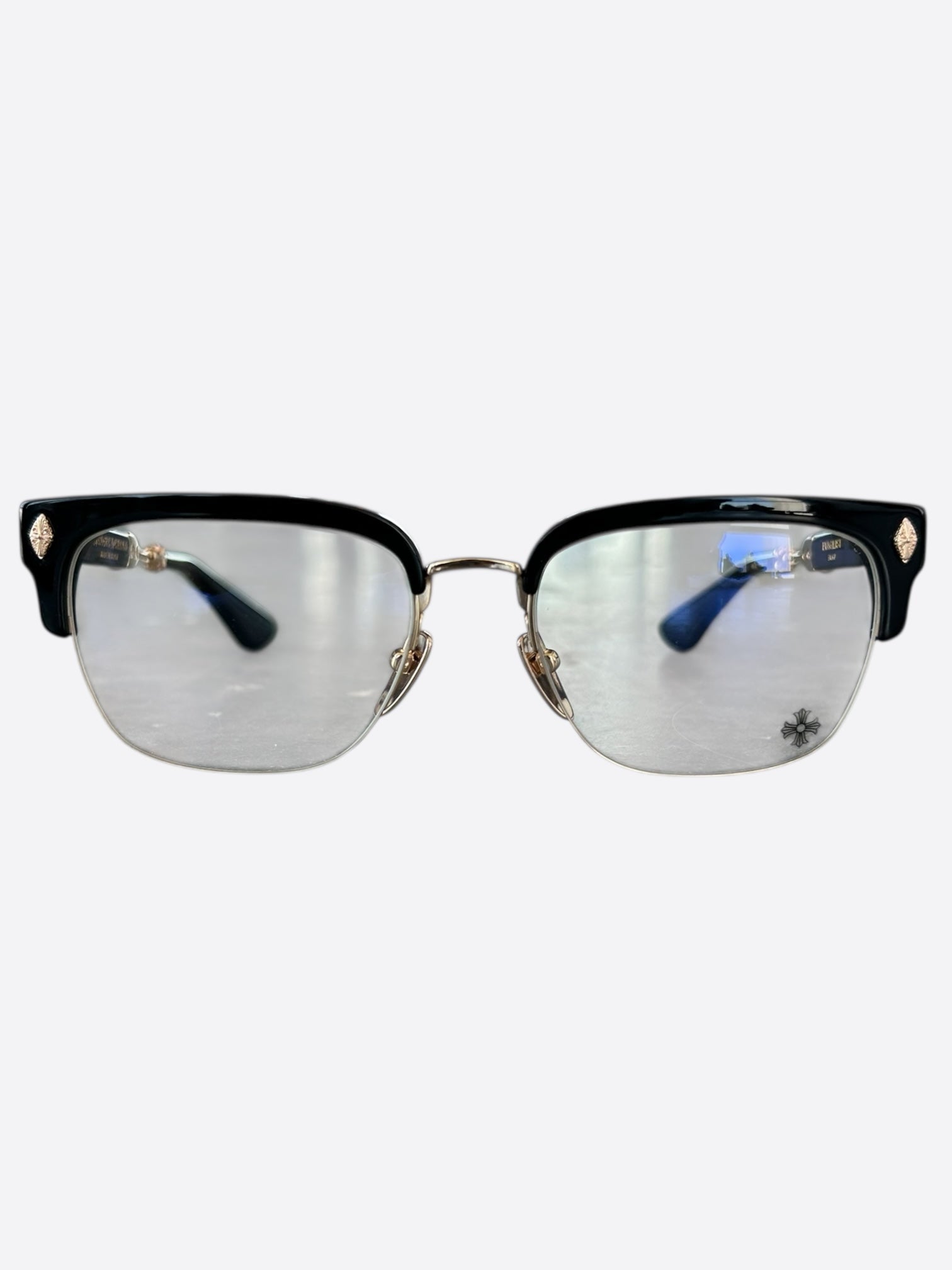 Chrome Hearts Black & Gold Evangelist Sunglasses - Luxury Designer Shades for Men & Women - Perfect for Outdoor Activities, Fashion & Streetwear