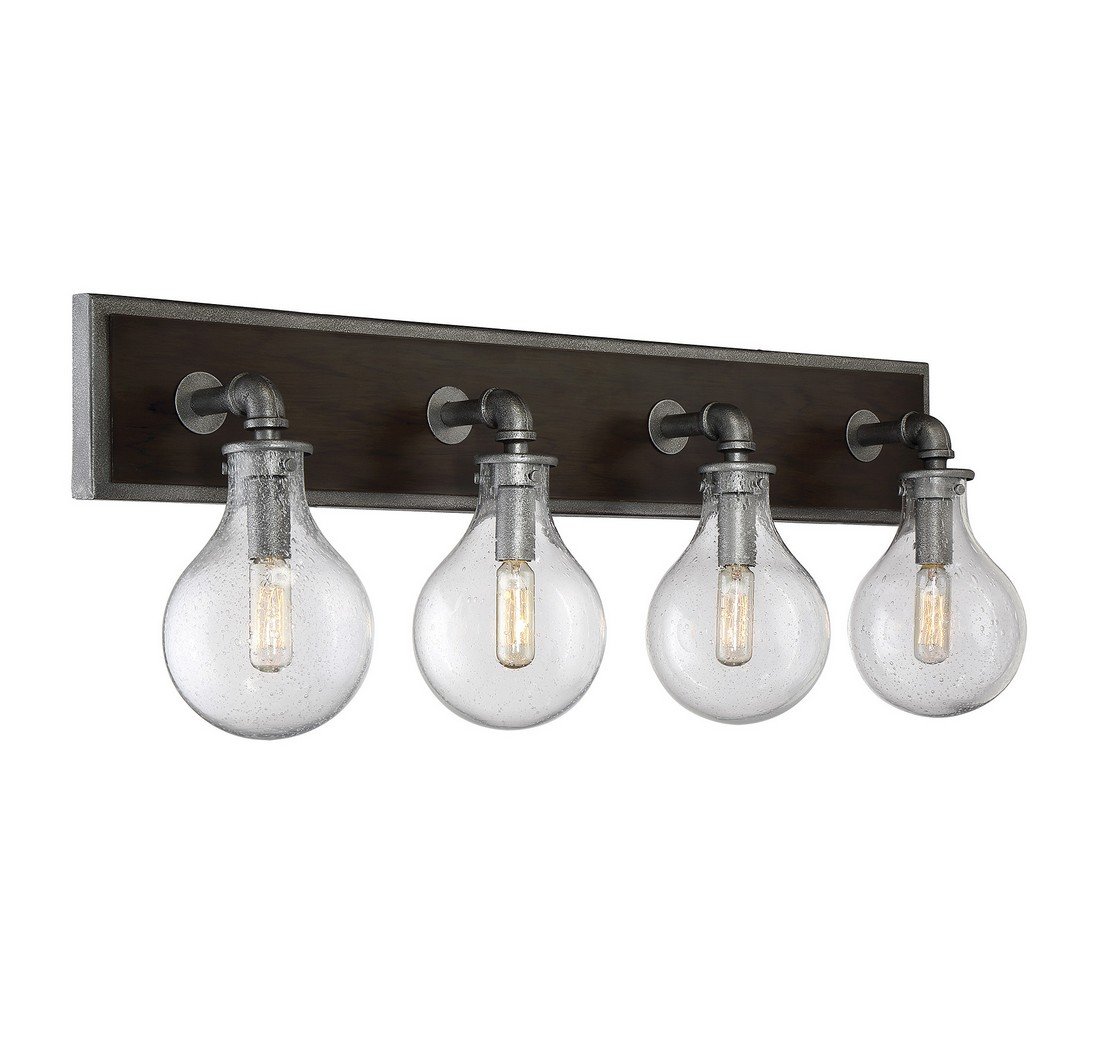 Savoy House Dansk 4-Light Bathroom Vanity Light Fixture in Galvanized Metal - Perfect for Modern Farmhouse & Industrial Style Bathrooms