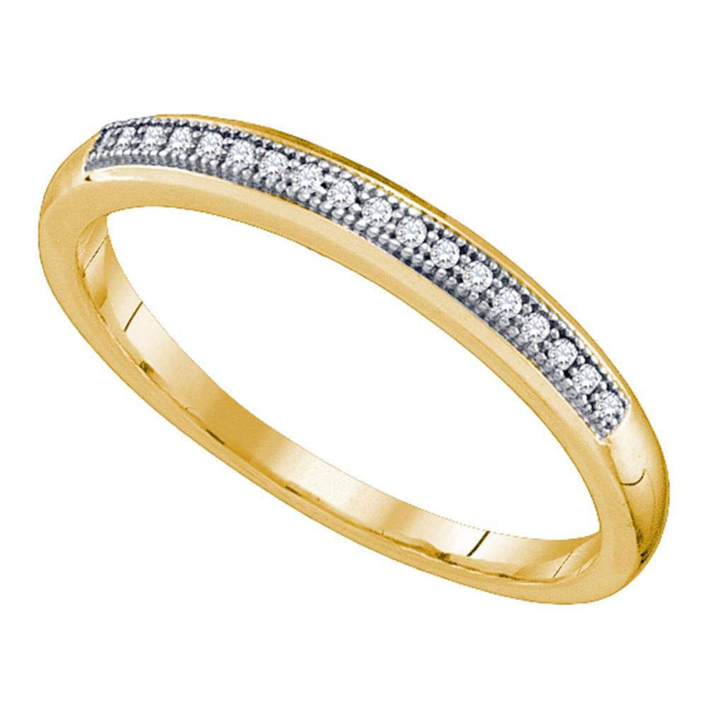 10K Yellow Gold Women's Round Diamond Wedding Band Ring - 1/20 CTTW Bridal Anniversary Jewelry Gift for Her - Perfect for Engagements, Anniversaries & Special Occasions
