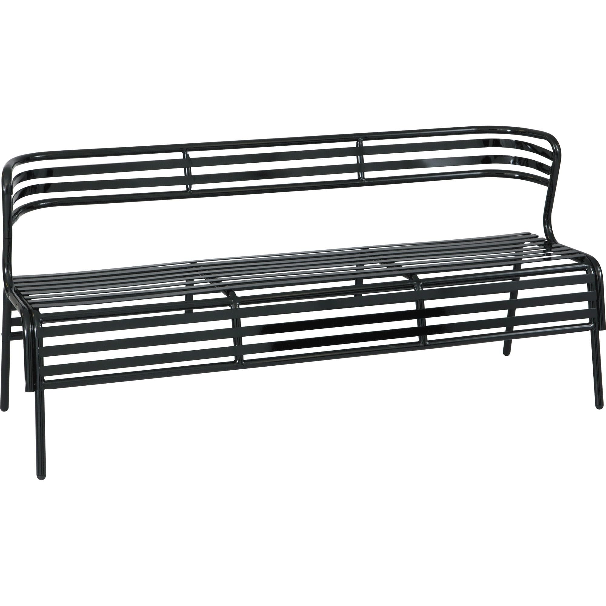 Safco Products 4368BL CoGo Outdoor Bench, Black - Durable All-Weather Park Bench for Gardens, Patios & Public Spaces