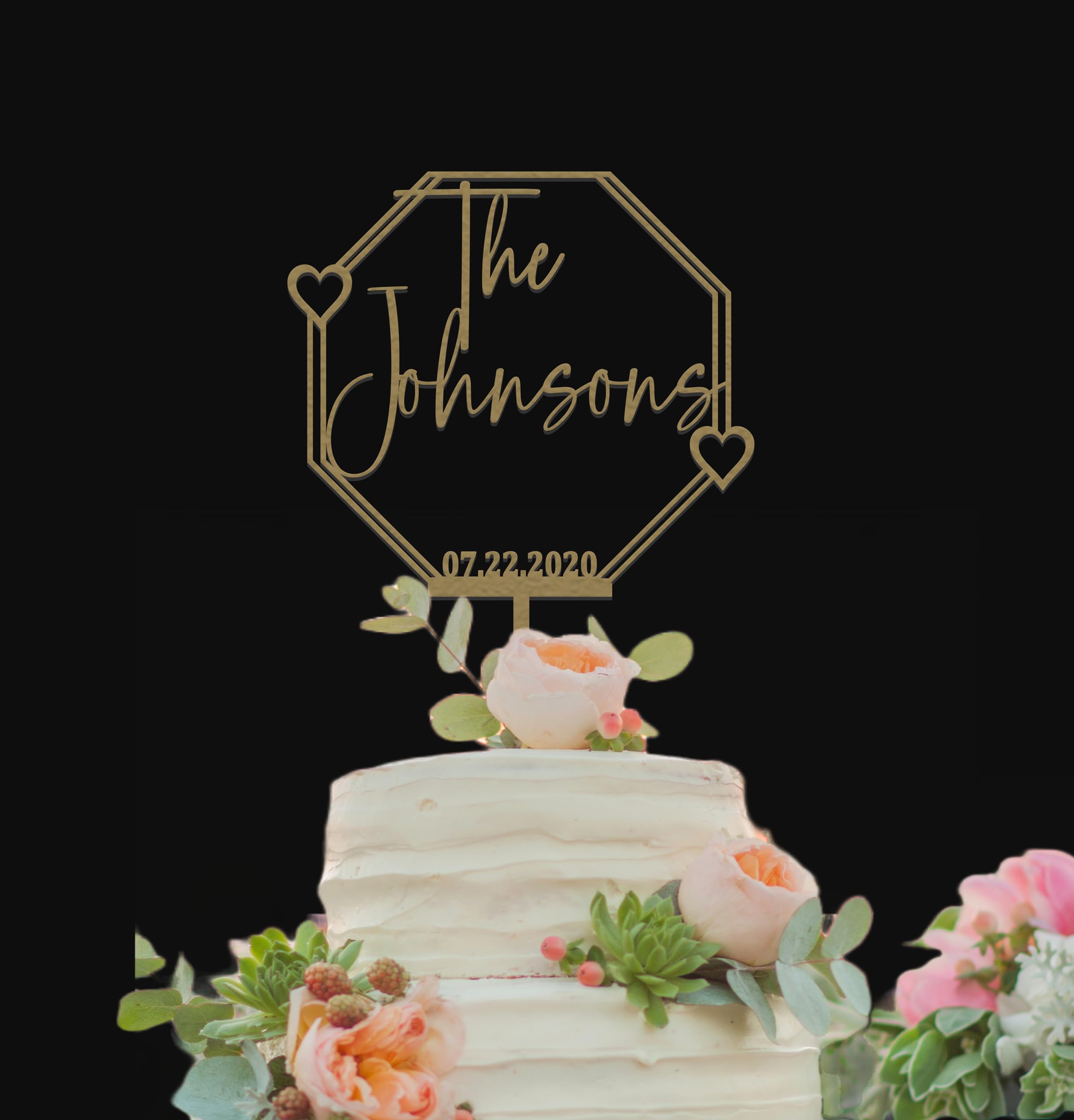 Custom Rustic Wedding Cake Topper - Personalized Mr & Mrs Script Cake Topper for Weddings - Handmade by CreativeLabsCo | Perfect for Rustic, Vintage & DIY Wedding Cakes
