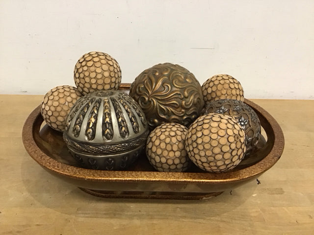 22-Piece Resin Bowl Set with Decorative Balls - Elegant Home Decor for Centerpieces, Table Settings, and Party Decorations