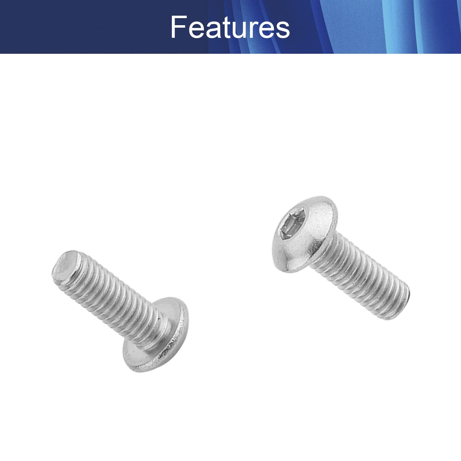 50Pcs M3x8mm Hex Socket Head Screws - Carbon Steel Fasteners for Furniture Assembly