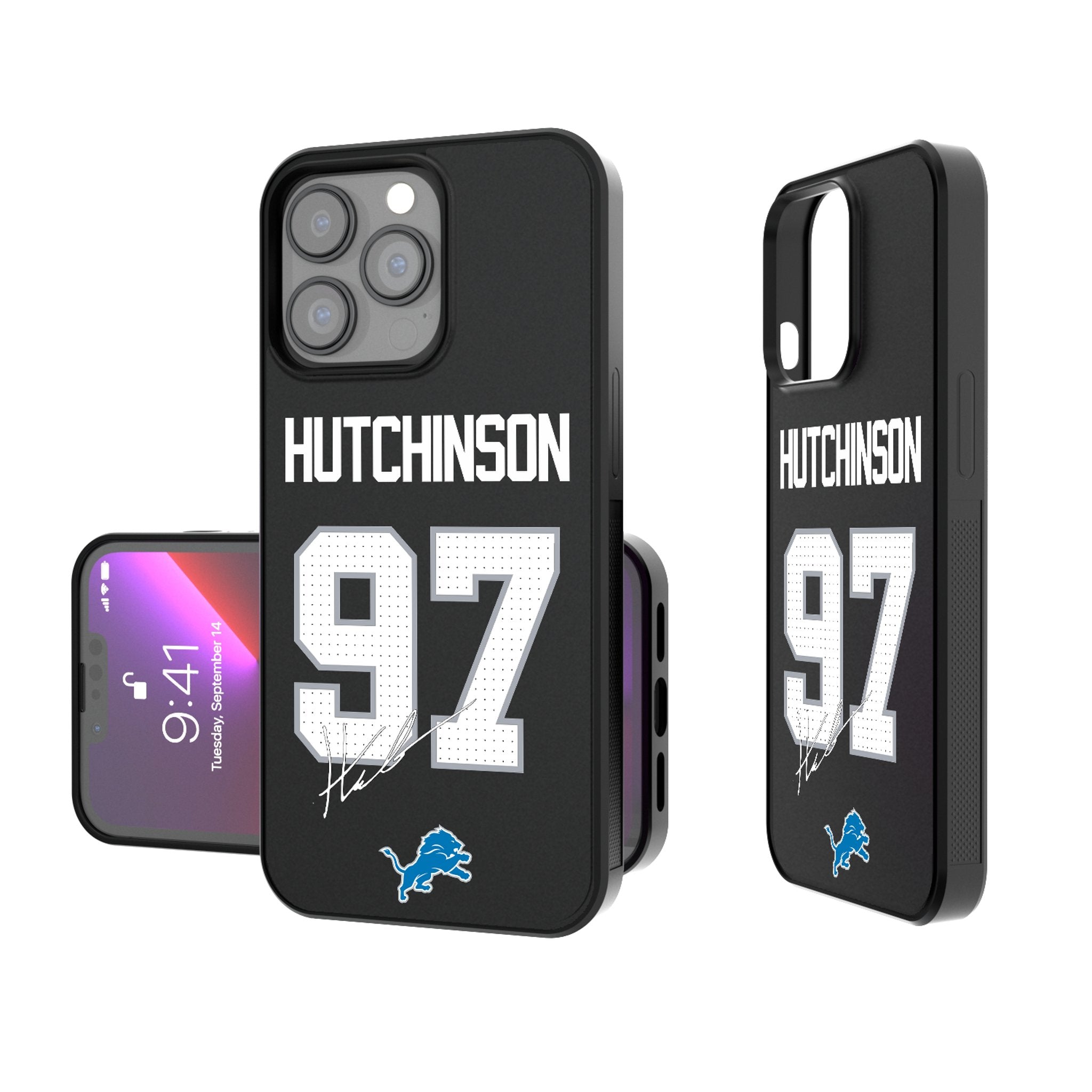 Aidan Hutchinson Detroit Lions 97 Ready Bump Shockproof Phone Case - Perfect for Football Fans & Game Day Protection