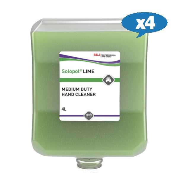SC Johnson Deb Solopol Lime Medium Heavy Duty Hand Cleaner - Industrial Strength Hand Soap for Tough Grease & Dirt - Perfect for Mechanics, Construction & Auto Repair Shops