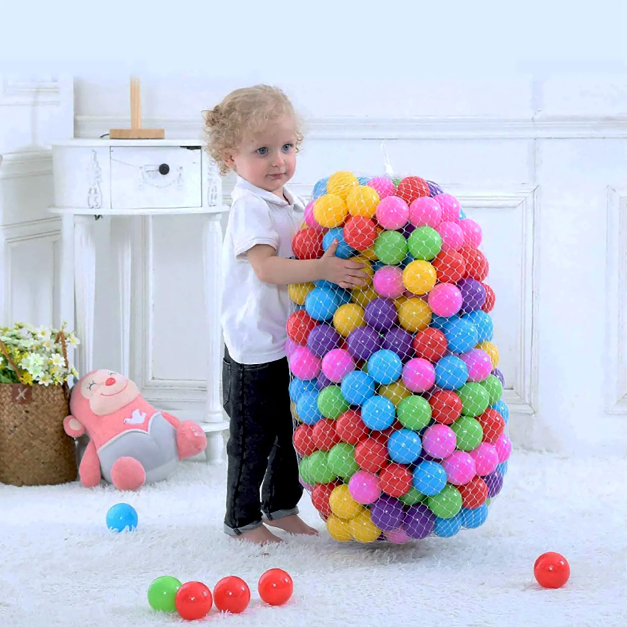 1000 Rainbow Ball Pit Balls for Kids - BPA Free, Crush Proof Plastic Play Balls for Toddler Ball Pits, Indoor Play Tents, Birthday Party Decorations & Pool Water Toys - Fun Sensory Play & Learning Activity for Children