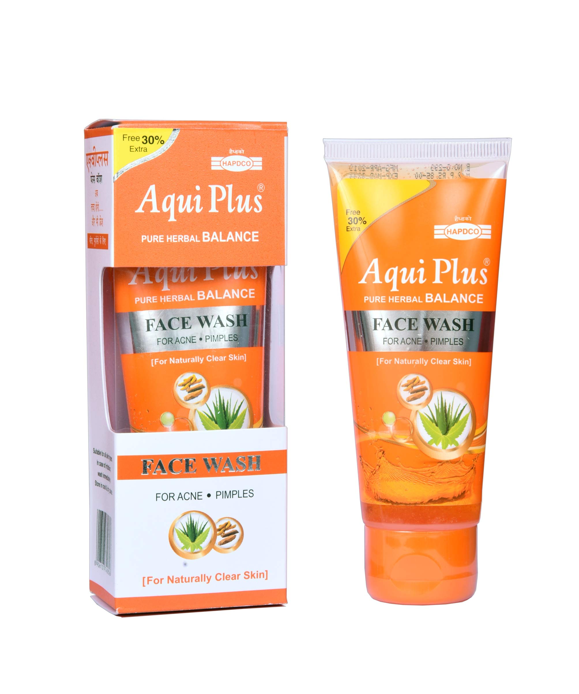 HAPDCO Ayurvedic Herbal Face Wash for Acne & Pimples - Natural Cleanser for Oily & Sensitive Skin - Aqui Plus Formula 50ml - Perfect for Daily Skincare Routine & Acne Treatment